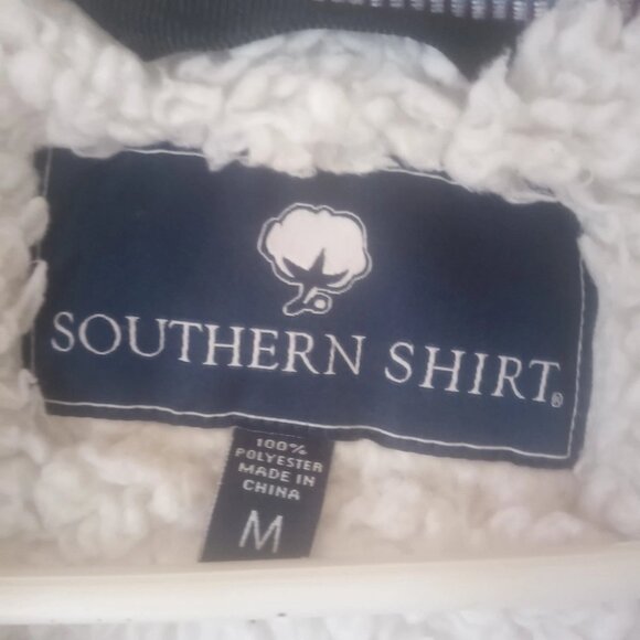 southern shirt womens white fleece half zip long sleeve top size M - Picture 3 of 6
